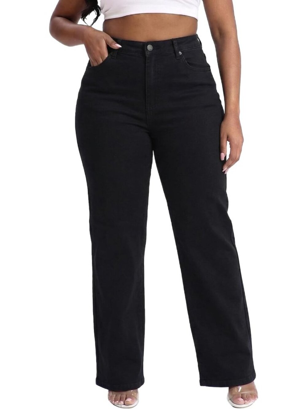 Curvy Plus Size Straight Leg Stretchy Jeans for Women - Comfortable & Stylish
